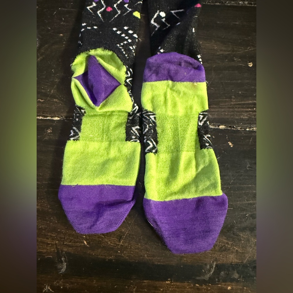 Patterned Black Wool Tall Socks - image 3